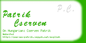 patrik cserven business card